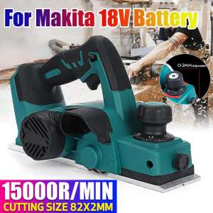 18V 15000rpm Rechargeable Electric Planer Cordless Handheld for Makita 18V Battery Woodworking Cutting Power Tool with Wrench