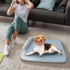 R1A9M Breathable Cooling Pet Sleep Mats Anti-slip Soft Smooth Dog Beds Sofa Dog Bed Comfortable Pet Cool Bed Nest for Small and Medium Pets