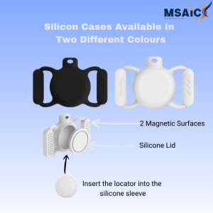 MSAIC Dual System Anti-Loss Device with Magnetic Silicone Case Smart Bluetooth Tracker Item Finder (Black or White)