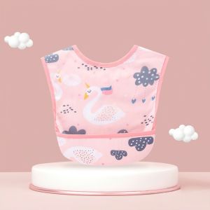 Áoyếm ăn dặm cộc tay mùa hè cho bé có máng hứng chống thấm siêu sạch an toàn khi sử dụng -AENEA