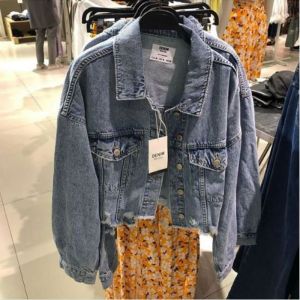 JAKET JEANS WANITA -JAKET JEANS RAWIS - OOTD KOREA - ANYA GERALDINE JEANS - JAKET - JAKET JEANS - JAKET WANITA -  JEANS CROP -  JEANS WANITA OVERSIZE - KOREA STYLE - jaket viral - jaket jeans casual -