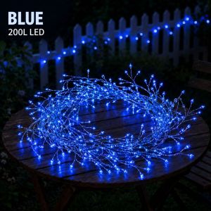 BELIEVE Christmas Light Outdoor Waterproof Firecracker Fairy Lights 200LED LED String Lights Copper Wire Christmas Tree Decoration for Home Garden Window Wall