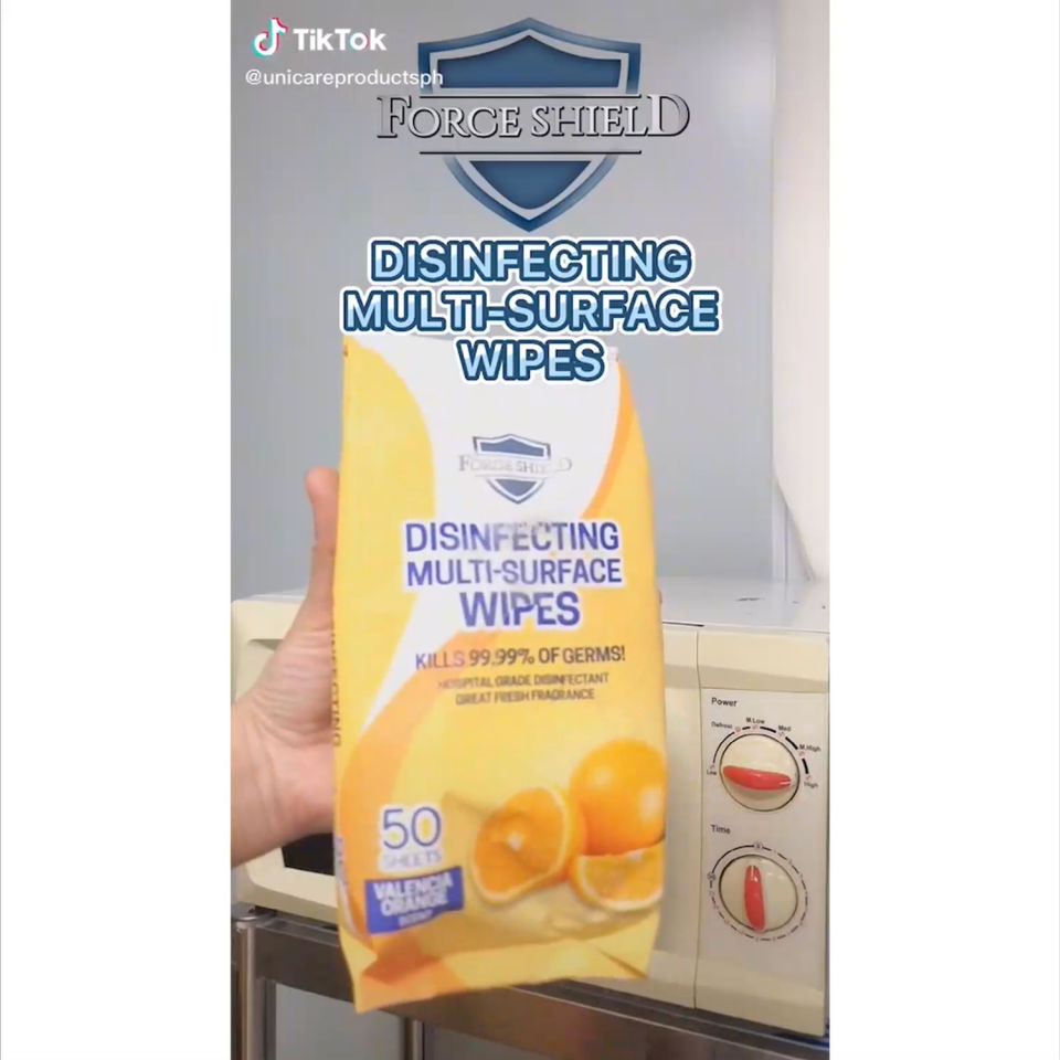 Forceshield Lemon Scent Disinfecting Multi-Surface Wipes 50s Pack of 6