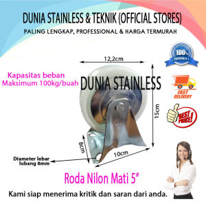 Roda Nilon Mati 5in untuk etalase raklemari