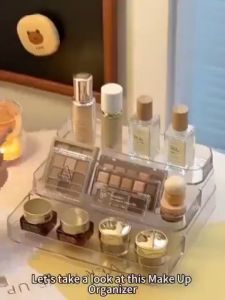 Clear Acrylic 3 Tier Multilayer Perfume Makeup Organizer Cosmetic Storage Rack Display Stand