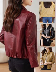 ยาวสั้น เสื้อแจ็คเก็ตหนังสตรีสไตล์ใหม่ล่าสุด - ผู้เสื่อมส่วนใหญ่ รูปทรงกว้างใส่สบาย