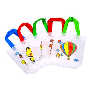 Kids DIY Colouring Non-Woven Recycle Bag Handbag Coloring Art Craft (Free Marker Pen) Beg