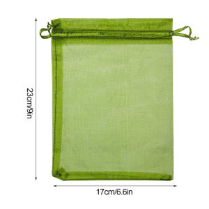 🍇【Ready Stock】🍇100PCS Fruit Protection Netting Bags For Fruit Trees Garden Mesh Barrier Bags To Protect Plants From Pest Birds Squirrels Fruit Cover Mesh Bag With Drawstring