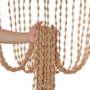 Fabric Beaded Tassels Door Curtains Hotel Wedding Paties Decors Polyester Fabric Fringes Divider Without Tool Needs
