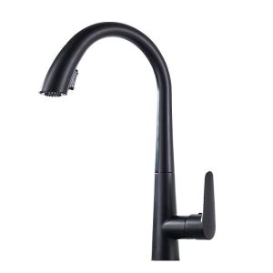 Pull-out rotating kitchen faucet with retractable hot and cold water for sinks and washbasins