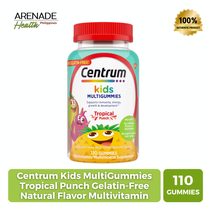 Centrum Kids MultiGummies Tropical Punch Gelatin-Free Natural Flavor ...