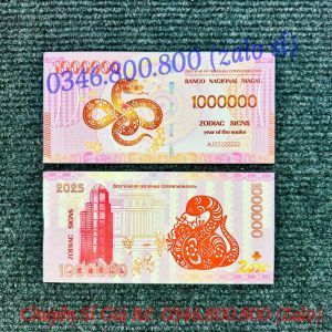 Tiền Lì Xì Hình Rắn 1 Triệu Macao kỷ niệm Số Seri VIP Bát Quý 8888888  Lộc Phát 68  Thần Tài 79