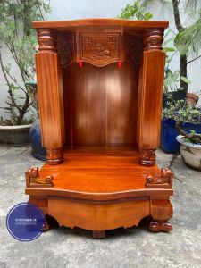 Bàn Thờ Thần Tài Gỗ Tràm Cột Vuông  60 X 60X  88CM  Cột 10cm
