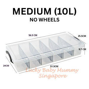 Transparent Compartment Storage Box With Lid/Underbed Large Capacity Organizer with wheels/luckyhome
