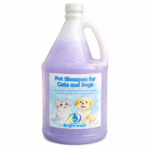 BrightWash Pet Shampoo for Dogs & Cats 4 in 1 Anti Flea Tick Big Size 1 Gallon Safe Gentle Deodorizing Deep Clean Long Lasting Scent for Puppy Kitten All Breeds Tipid Pang Bahay Pang Pet Shop