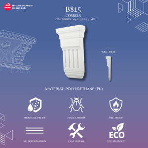 CORBEL B815 | WHITE CORBEL | WALL DECO CORBEL PLAIN DESIGN | MATERIAL PU