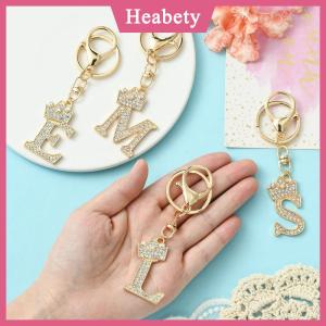 Heabety  Độc Đáo Vương Miện Pha Lê Thạch A-Z Chữ Mặt Dây Chuyền Móc Khóa Cho Nam Giới Phụ Nữ 26 Bảng Chữ Cái Xe Vòng Chìa Khóa Tên Đồ Trang Sức Móc Khóa Quà Tặng
