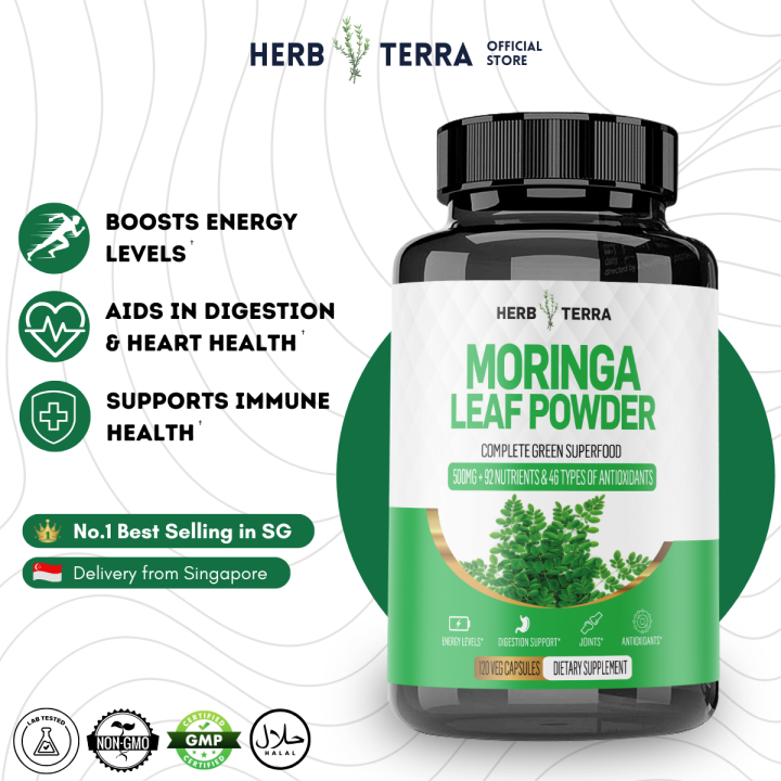 thumbnail image 2 of 120 Capsules Moringa Leaf Organic Extract – 1000mg Serving – Immune & Digestive Support 2 of 5