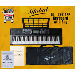 GLOBAL KEYBOARD 61 standard sized keys GL 398 APP (FREE STAND) intelligent teaching KEYBOARD FLASH function SUSTAIN PEDAL compatible USB MIDI Transposing Memory Setting MP3 Player