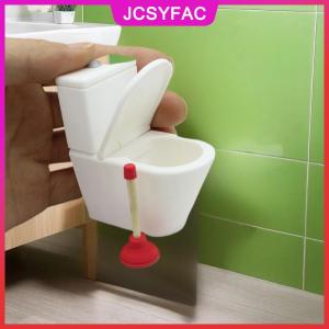 JCSYFAC Nhà vệ sinh mô phỏng nhà vệ sinh cổ điển Nhà búp bê nhà vệ sinh màu trắng Nhà búp bê thu nhỏ bé giả vờ đồ chơi phụ kiện búp bê