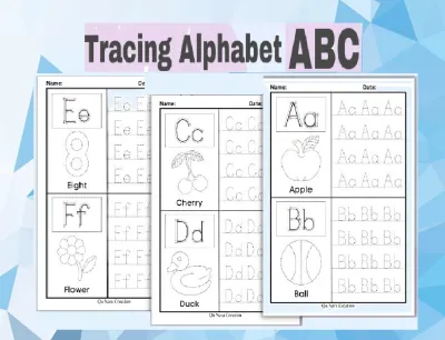 Tracing Alphabet ABC Book 3 Practice Writing Children Learning Preschool Kindergarten Kids Education Tadika