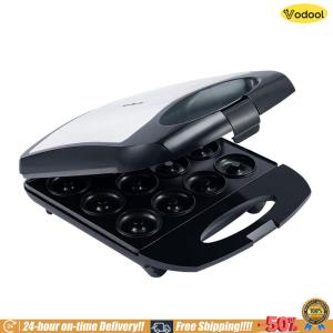 Multi-Function 12-Hole 1400W Donut Maker with Double-Sided Heating for Home Baking and Snacks