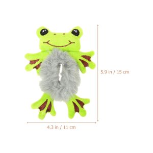 Angoily Fluffy Hair Scrunchies 4-Pack Cartoon Plush Hair Ties for Women Soft Elastic Accessories for Thick Long Ponytail Holders