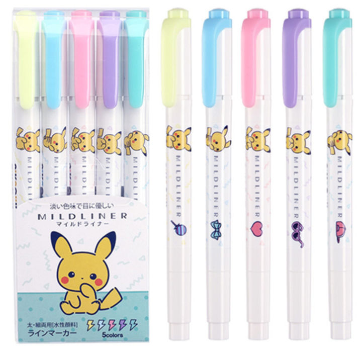 Zebra Mildliner Double-Sided Highlighter Pikachu Eevee Little