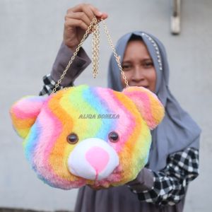 TAS selempang BONEKA KEPALA BEAR TERMURAH BISA COD LARIS