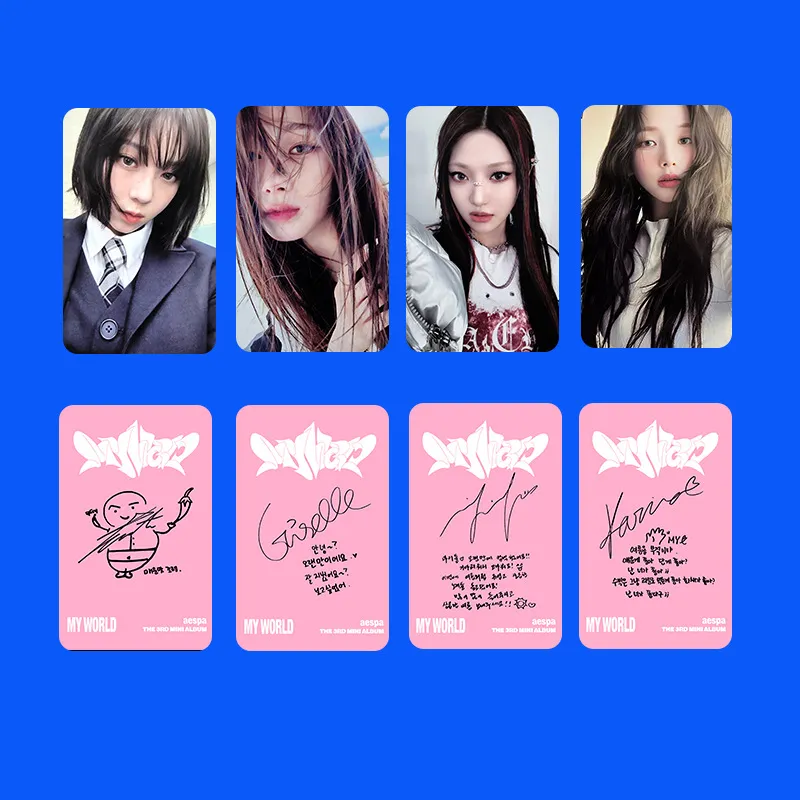 AESPA Album MY WORLD PhotoCards Kpop Winter Lomo Cards Karina