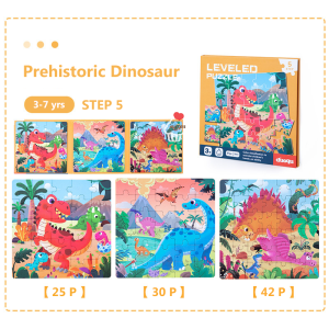 Duoqu Leveled Puzzle | 3in1 Magnetic Puzzle Book | Buku Puzzel Jigsaw Magnet 3 in 1 Bertingkat 5 Level Step Tingkat Kesulitan | Hewan Binatang Dinosaurus Transportasi Kendaraan Lucu 9 12 16 20 25 30 42 Keping Pcs | Mainan Edukatif Edukasi Anak Balita