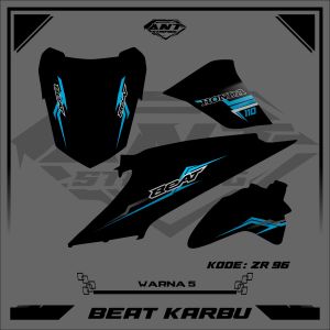 Striping Sticker Transparan Motor Honda Beat Karbu 2008-2012 Semifull Keren Variasi List Simple ZR96