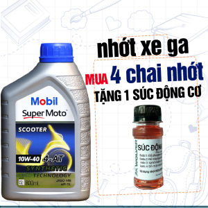Dầu Nhớt Xe Ga Mobil 10W40 0.8L (Mẫu 2026) Nhớt Tổng Hợp Nhập Singapore API SL JASO MB