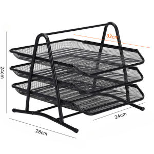 Metal Mesh File Organizer Paper Document Tray File Holder Storage Tray Desktop Organizer Magazine Case File Rack