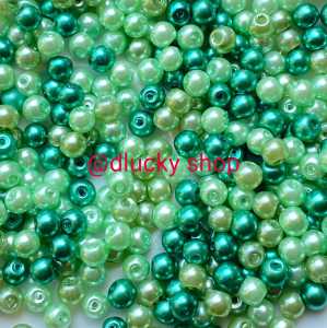 Mutiara sintetis berat manik mote kombinasi gradasi warna ukuran 6 mm/20 gram kurleb 70 butir