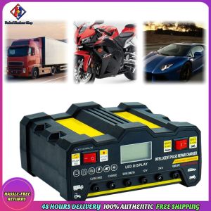 Vodool 12V 24V Automotive Battery Trickle Maintainer with LCD Display Battery Maintainer Trickle Charger EU Plug for Wet Dry Lead Acid