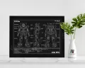 [Poster Only] Mobile Suit Gundam RX78 - 2 Mecha Minimal Robot Blueprint Style Art Large Poster Print / Wall Art. 