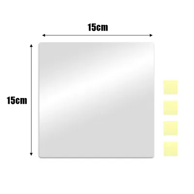 10Pcs 3D Acrylic Mirror Wall Stickers Self Adhesive Mirror Sticker Square HD Mirror Wall Decals Soft Mirrors for Bathroom Living Room Flexible DIY Whole Body Mirrors