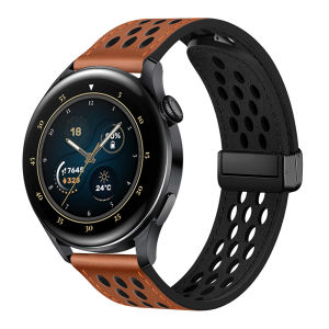 GEEKTHINK Universal 20mm 22mm Breathable Leather Strap for Samsung Galaxy Watch 6 classic 43mm 47mm 6 5 4 44mm 40mm Magnetic buckle watch band For Huawei Watch GT4 3 2e Amazfit GTR GTS