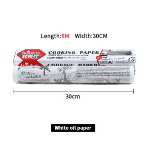 Konco 3mx8m Baking Mat sheet Bread Oil absorbing paper BBQ Mat Food oilproof Wax Paper Bread Roll Sandwich Burger French Fries Baking Accessories Fast Food Paper baking oil proof paper