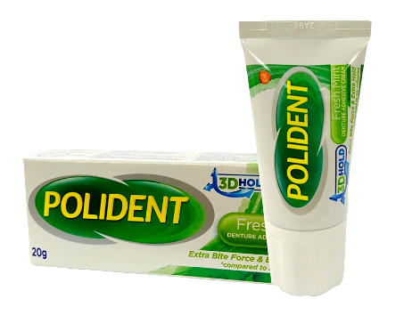 POLIDENT Denture Adhesive Cream (Fresh Mint) Pelekat Gigi Palsu (20g)
