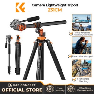 K&F CONCEPT Camera Tripod 2.3m Detachable Monopod Transverse Center Column Horizontal 360 ° Panoram