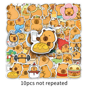 50PCS Cute animal capybara cartoon graffiti sticker waterproof decoration self-adhesive without marks without glue HD printing