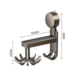 MLADEN 360° Swivel Wall Hangers Kitchen 8 Hooks Rack No-Punching Kitchen Utensils Shovel Chopping Board Storage