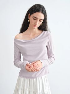 ZIQIAO Petite Antibacterial Round neckline Lace Women Long Sleeve T-Shirt 2026 New Autumn Collection Soft White Blouse 25ZQ931022026