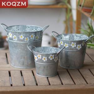 [COD] KOQZM KITCHEN Vintage Iron Flower Pot Desktop Flower Vase Plant Flowerpot Balcony Plant Bucket