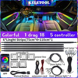 Car Led Strips Lights Full Color Car Atmosphere LED 12V Auto Interior Decorative Lamp Acrylic Light APP Remote Control