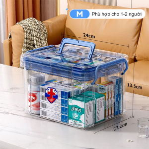 SALVO Hộp Đựng Thuốc Cỡ Lớn Nhiều Tầng Trong Suốt Hộp Đựng Thuốc Y Tế Cứu Thương Cho Gia Đình Hộp lưu trữ