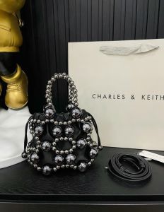 Túi đeo chéo nữ kiểu dáng quai cầm thiết kế phối ngọc kèm dây đeo chéo xinh xắn (Size 15)