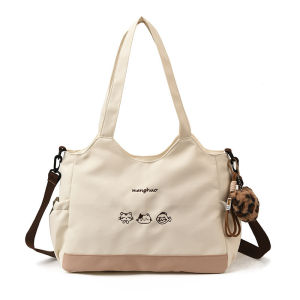 Korean-style niche design shoulder bag color-blocking fashion simple casual tote bag women large-capacity